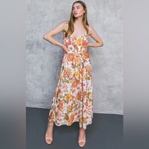 Flying Tomato We Go Up Woven MIDI Dress